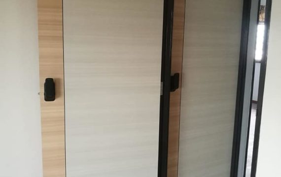 hdb bedroom door - Add Laminate Design with Free Stainless Steel (Gold, Black, Silver )