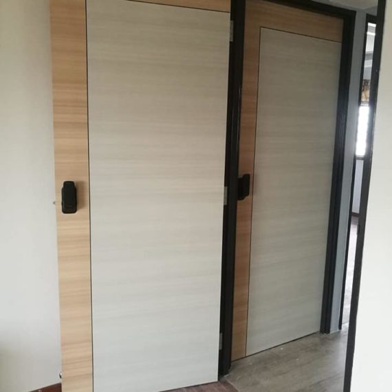 hdb bedroom door - Add Laminate Design with Free Stainless Steel (Gold, Black, Silver )