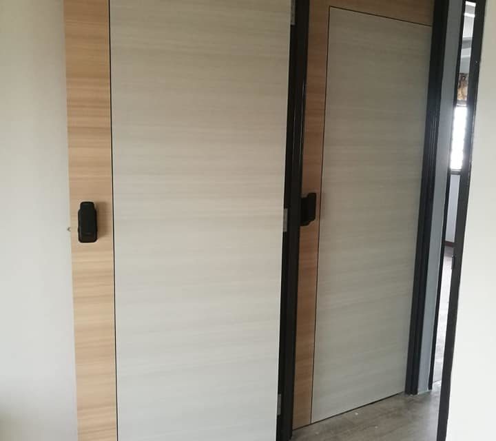 hdb bedroom door - Add Laminate Design with Free Stainless Steel (Gold, Black, Silver )