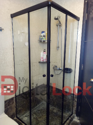 BlackPowder-Coat-L-Shape-Shower-Screen