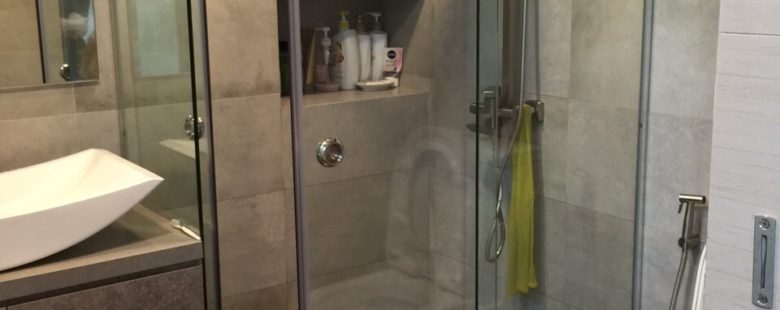 Buy wall to wall glass shower screen - My Digital Lock Singapore Showroom. Call 9067 7990