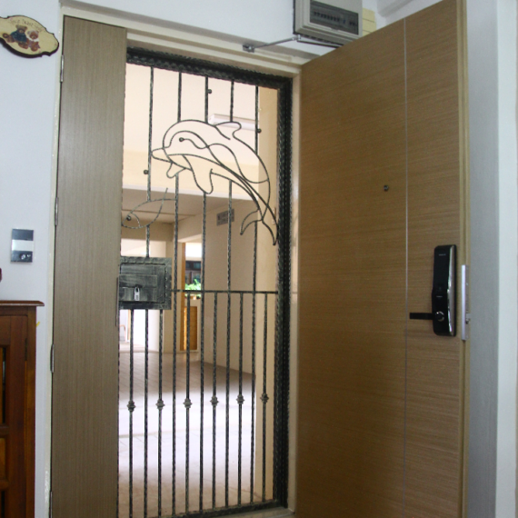 Veneer Solid HDB Main Door Double Leaf 4×7 Feet