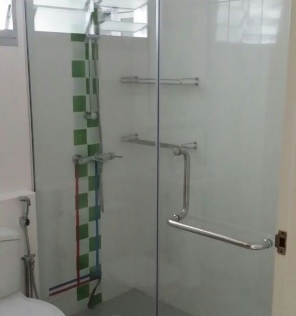 Buy wall to wall glass shower screen from My Digital Lock. Call 9067 7990