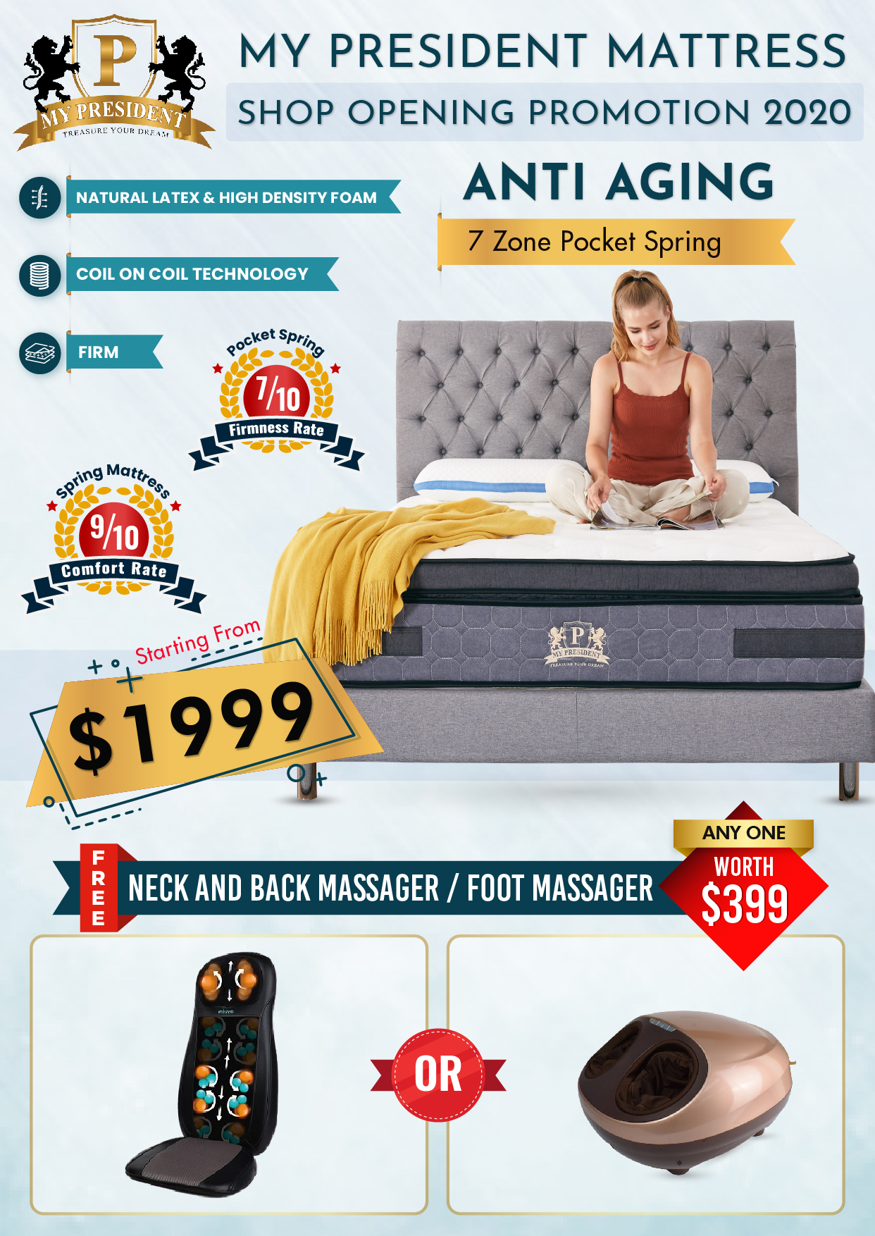 My President Mattress Anti Ageing Mattress