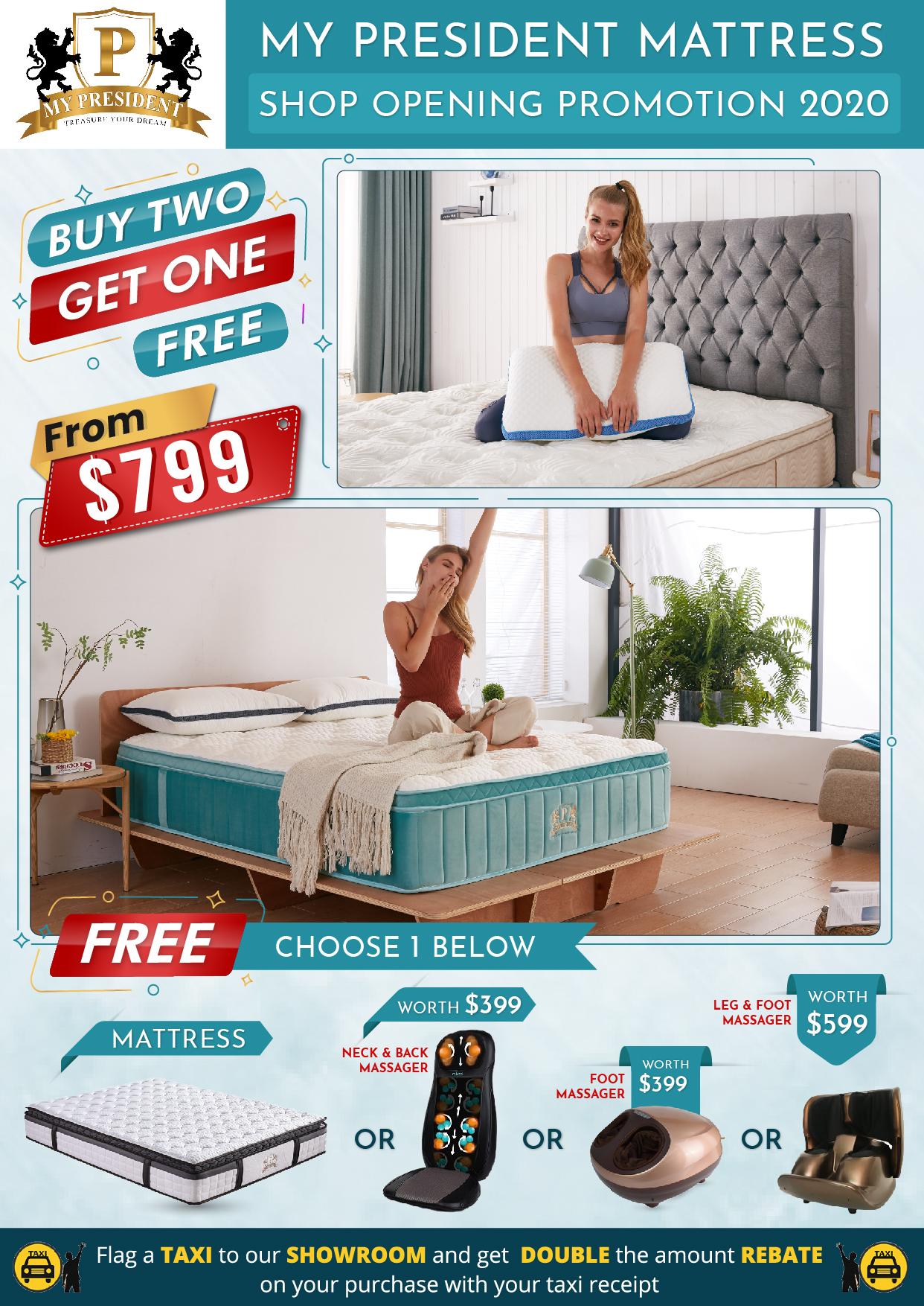 My President Mattress - Buy 2 Get 1 FREE Mattress