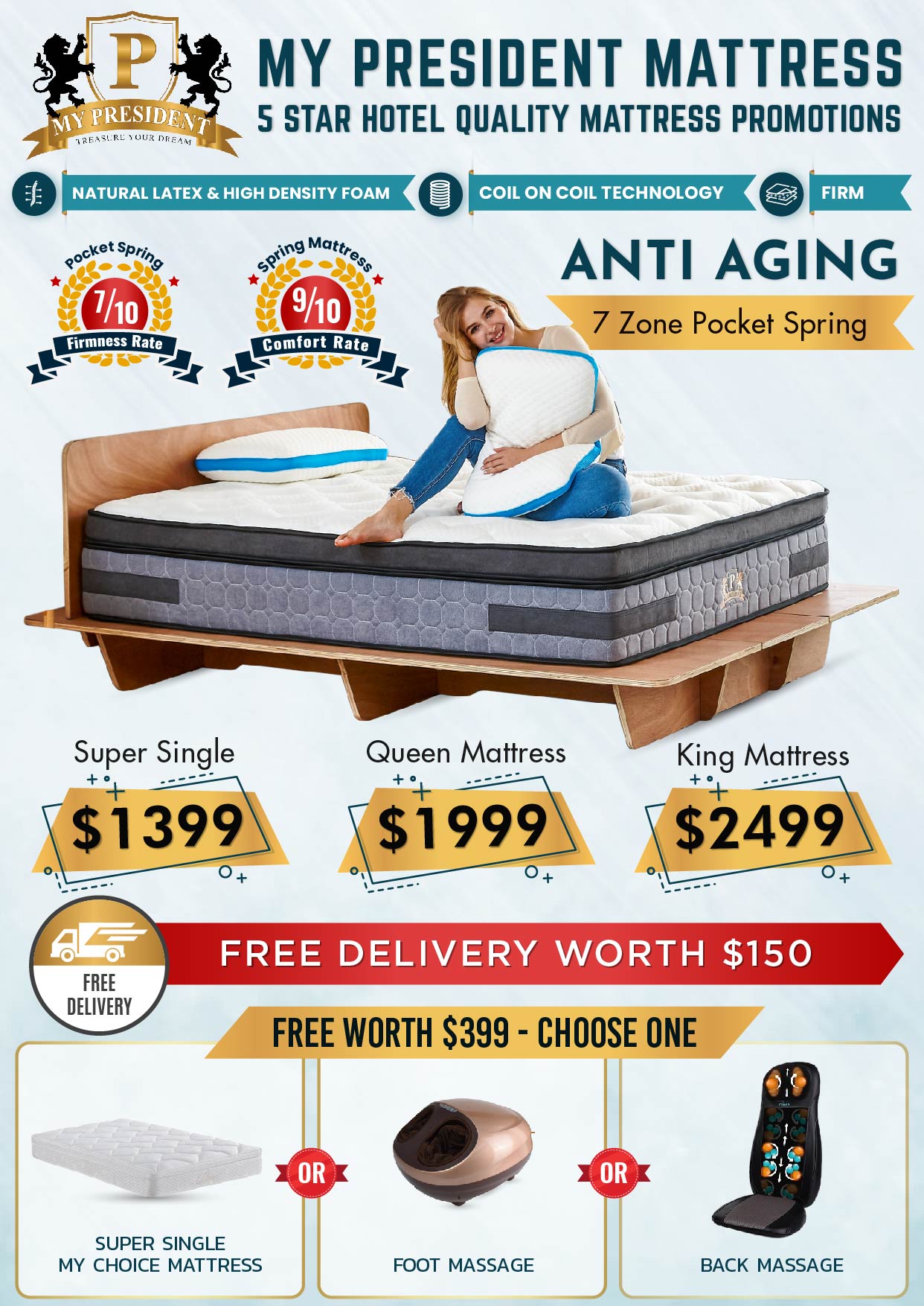 Anti Aging 5 Star Hotel Quality Mattress