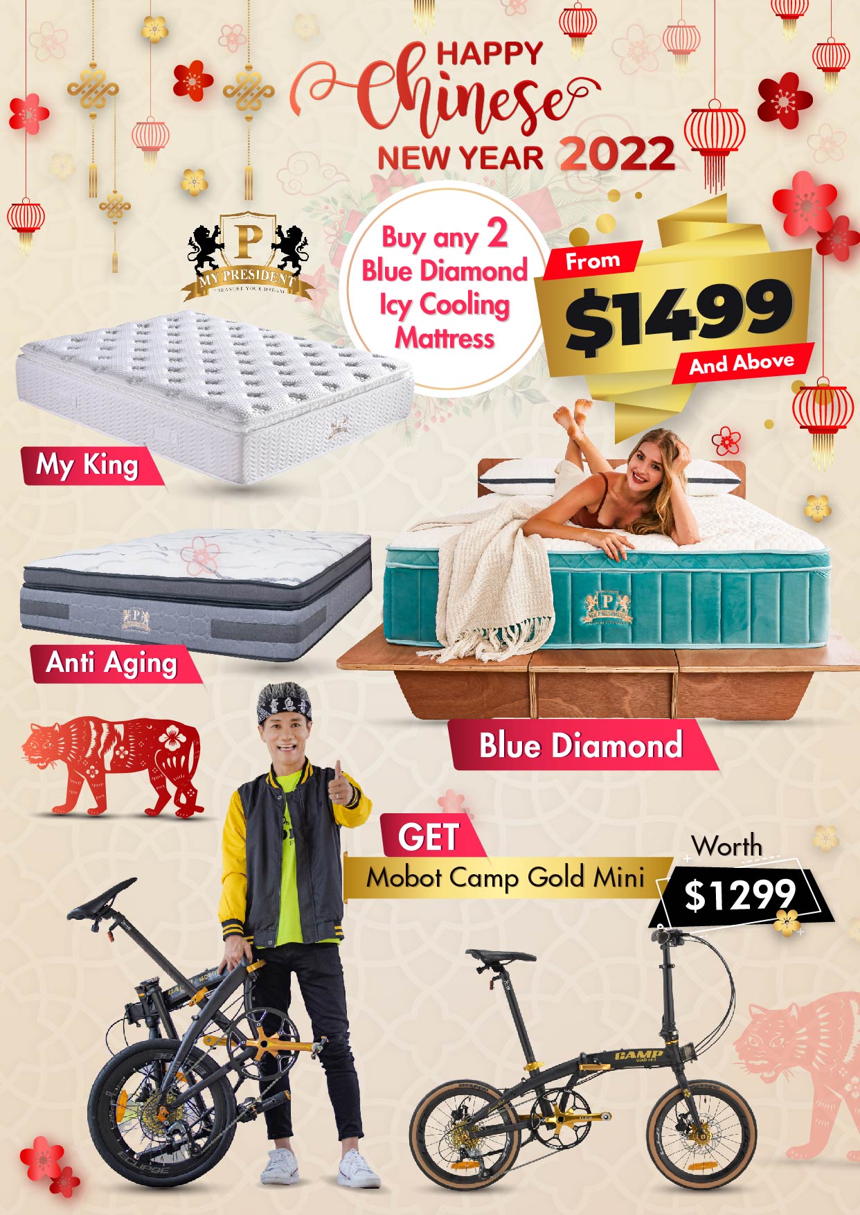 Chinese New Year Buy Any 2 Blue Diamond Icy Cooling Mattress