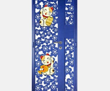 Lucky Cat Katoon Kato 3D Gate 3×7 Feet Blue
