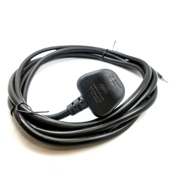 Pre-Wired 3 Meter Power Cord with British Plug