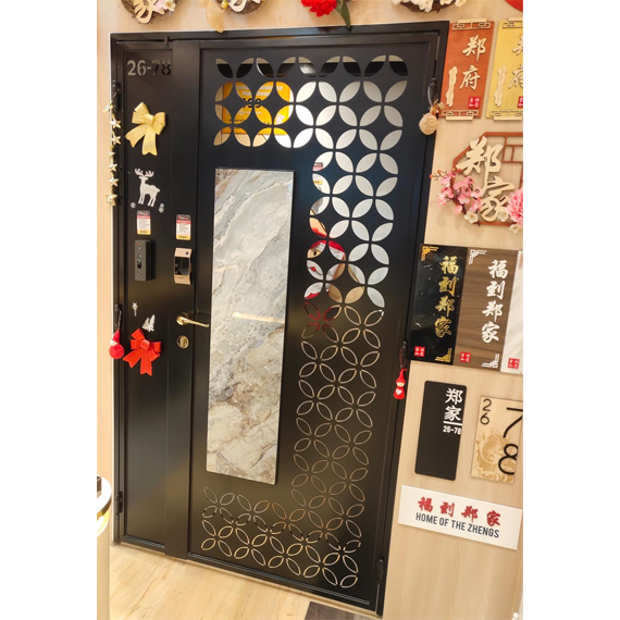 4×7 Feet Kato Marble Gate with Designer Mortise Handle