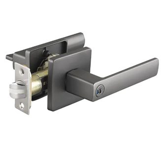 Lacasa 8371 Metallic Gun Grey Designer Bedroom Lever Lock