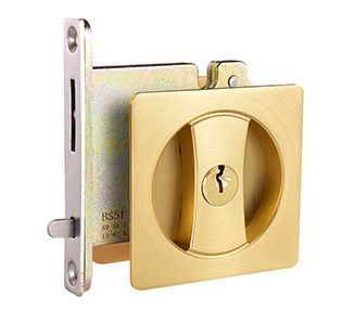 Lacasa Japan Sliding Door Hook (With Key) PVD Gold Nickel For pocket door Flush