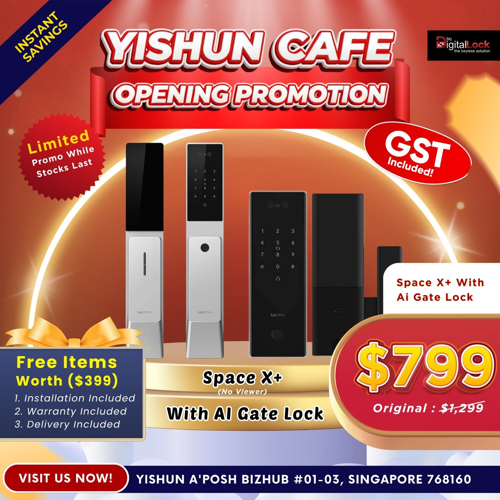 Yishun Cafe - Digital Lock Opening Promotion