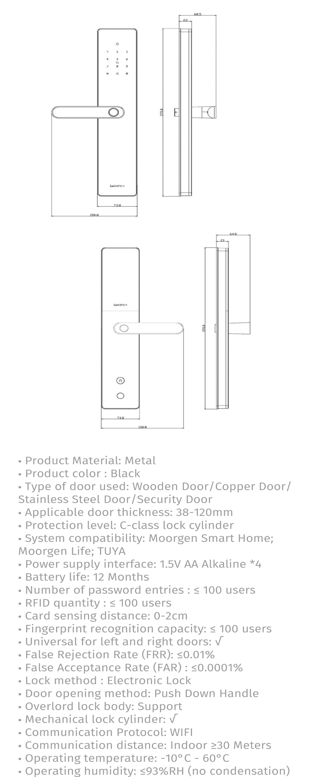 MyDigitaLock - Lusanostar-Specifications MyDigitaLock - Lusanostar-Specifications