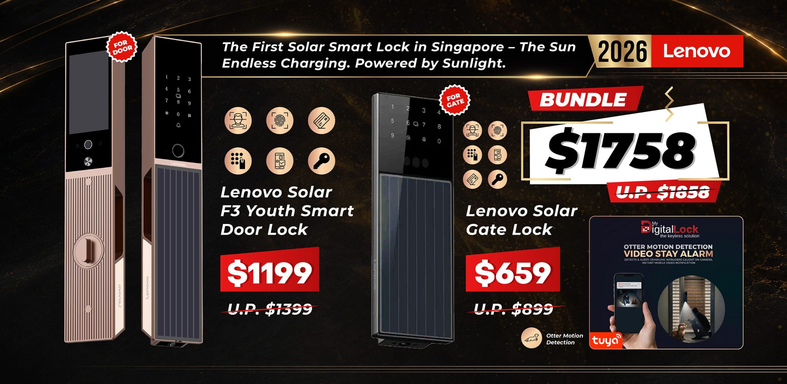 Mydigitallock - 2026 Lenovo - The Sun Solar Smart Lock in SingapMydigitallock - 2026 Lenovo - The Sun Solar Smart Lock in Singaporeore