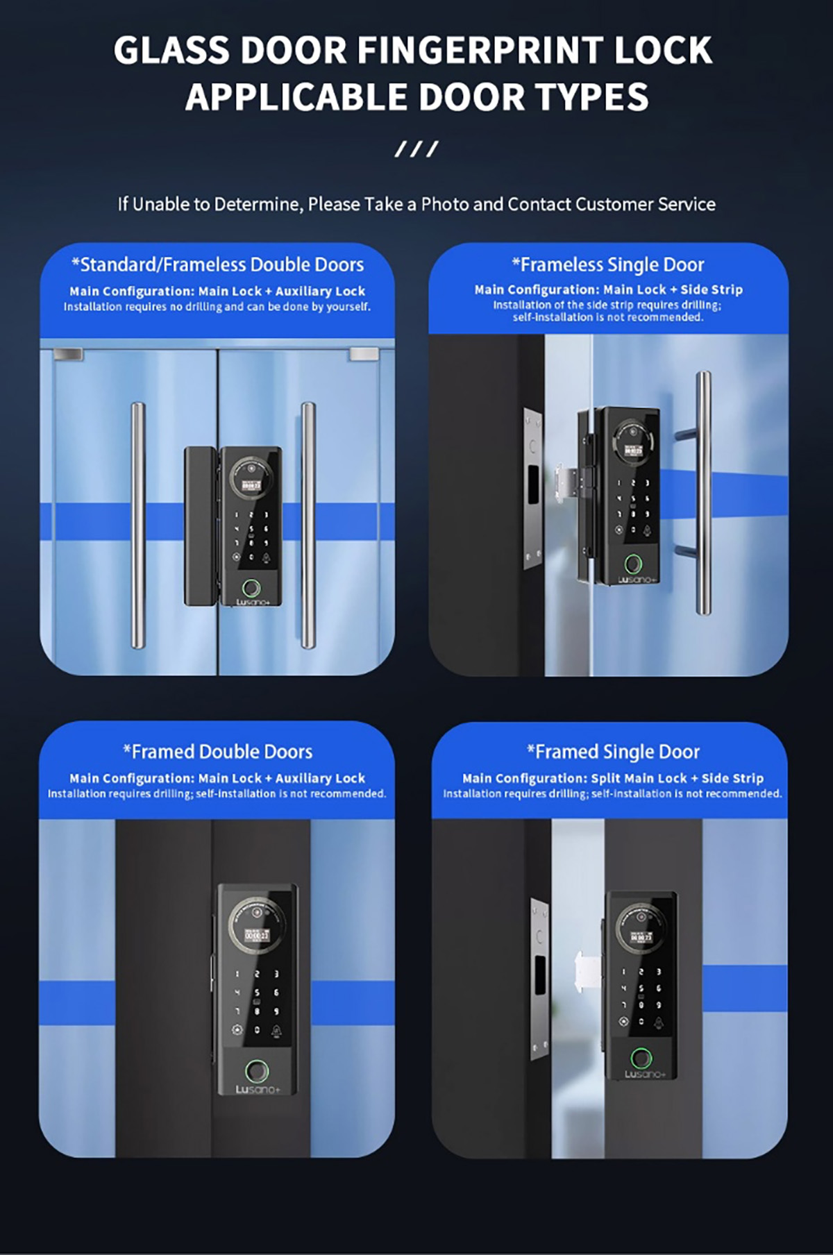 Lusano Glass Digital Lock - Glass Door Fingerprint Lock Door Types Lusano Glass Digital Lock - Glass Door Fingerprint Lock Door Types