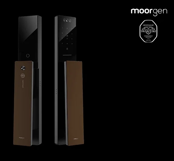My Digital Lock - Moorgen-T5-Swarovski-Crystal-Digital-Lock-Coffee-Brown