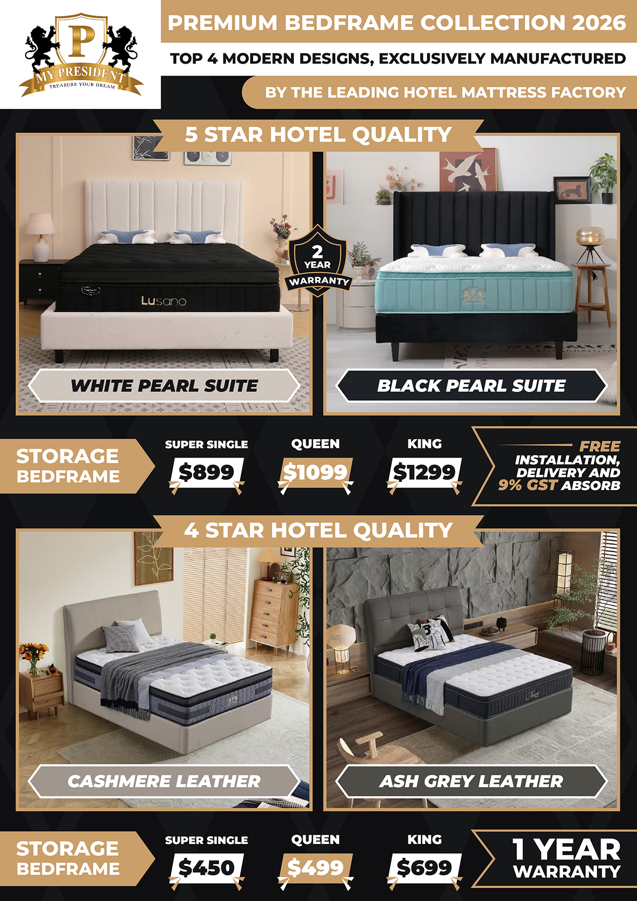 Mydigitallock - Premium Bedframe Collection