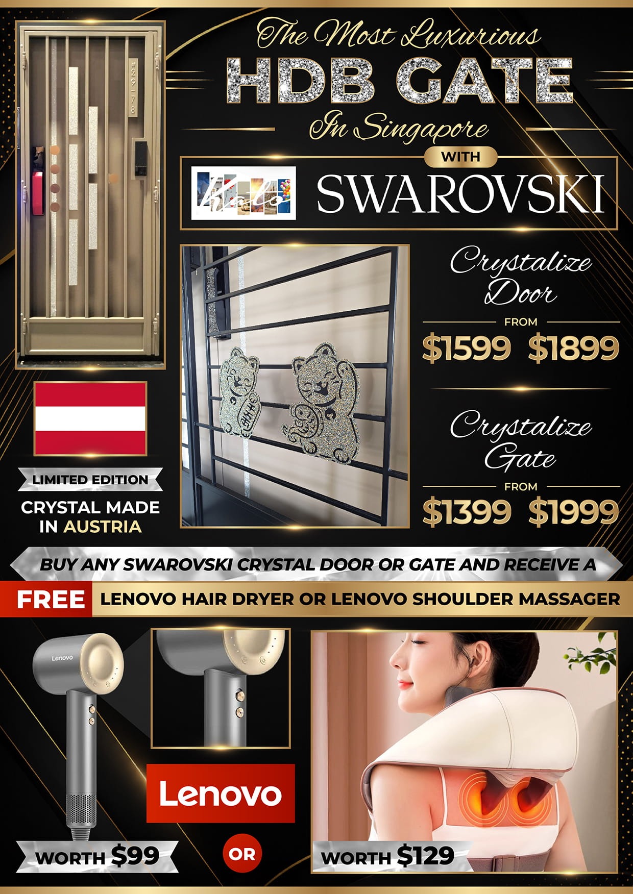 Mydigitallock - Promotion Banner (HDB Gate with Swarovski)