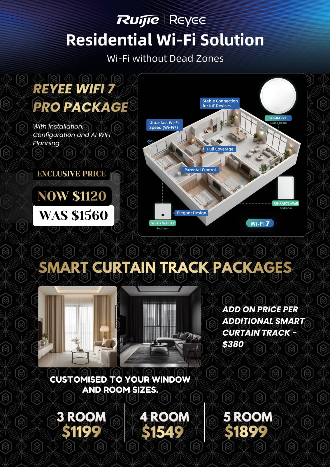 Mydigitallock - Smart Home Promotions (Curtain Track Packages)